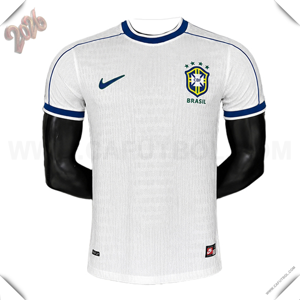 Camiseta de Brasil Retro Edicion Especial 1998 Blanco