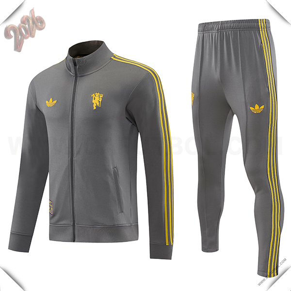 Chandal Chaquetas de Futbol Manchester United Gris/Amarillo 2026/2027