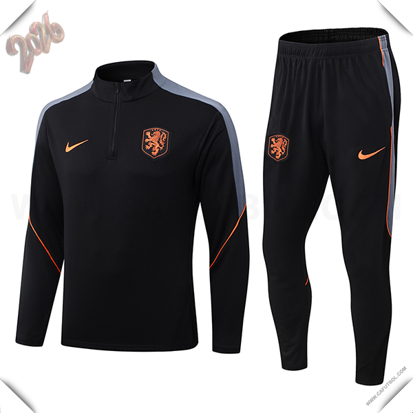 Chandal de Futbol Países Bajos Negro/Gris/Naranja 2026/2027