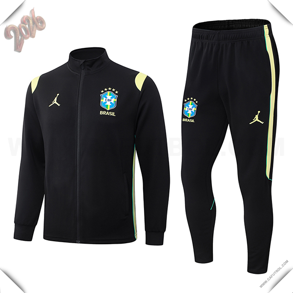 Chandal Chaquetas de Futbol Brasil Negro/Amarillo 2026/2027