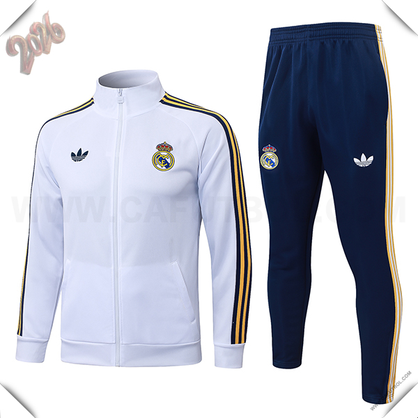Chandal Chaquetas de Futbol Real Madrid Blanco/Amarillo/Negro 2026/2027