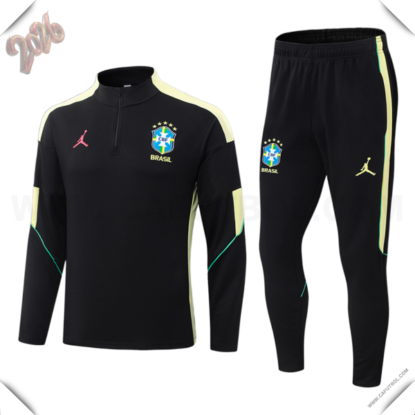 Chandal de Futbol Brasil Ninos Negro/Amarillo 2026/2027