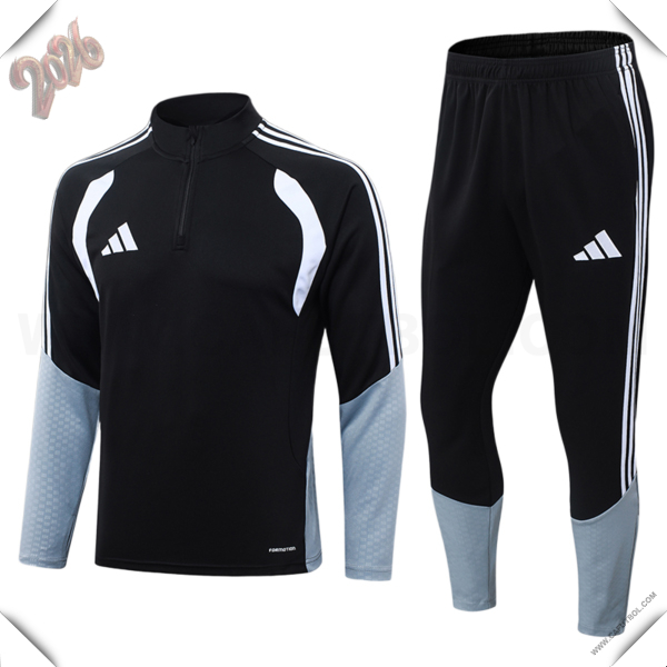Chandal de Futbol Adidas Ninos Negro/Blanco/Gris 2026/2027