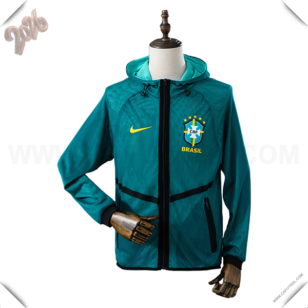 Chaqueta Con Capucha Brasil Verde/Negro 2026/2027