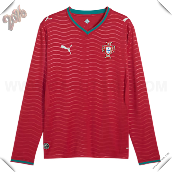 Nuevo Camiseta Equipo de Portugal Primera Mangas Largas Copa Mundial 2026
