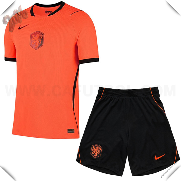 Primera Camiseta Futbol Paises Bajos + Pantalones Copa Mundial 2026