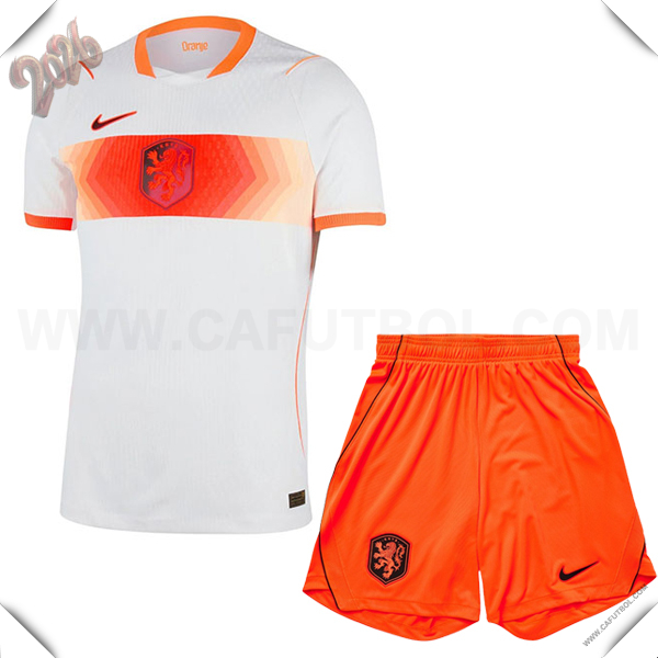 Segunda Camiseta Futbol Paises Bajos + Pantalones Copa Mundial 2026