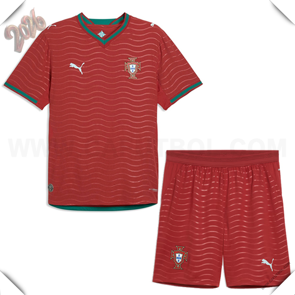 Primera Camiseta Futbol Portugal + Pantalones Copa Mundial 2026