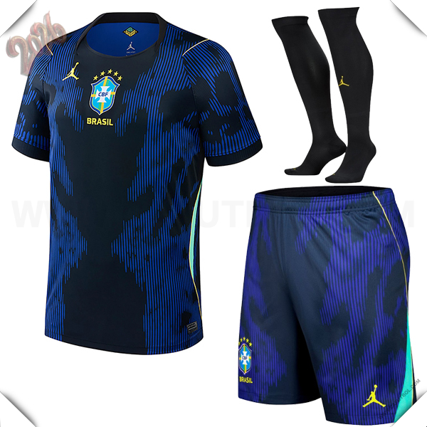 Segunda Camiseta Futbol Brasil (Pantalones + Calcetines) Copa Mundial 2026