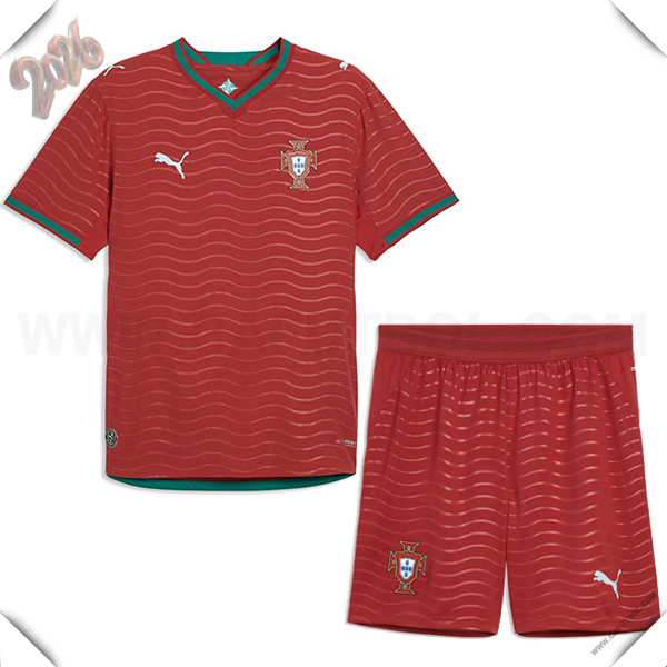 Nuevo Camiseta Equipo de Portugal Primera Ninos Copa Mundial 2026