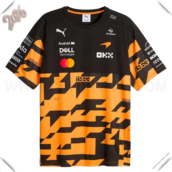 Camiseta de manga corta McLaren Team Negro/Naranja 2026