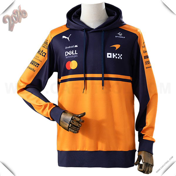Sudadera Capucha McLaren Team Naranja/Azul 2026