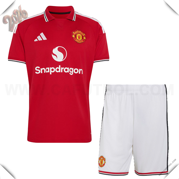 Primera Camiseta Futbol Manchester United + Pantalones 2026/2027