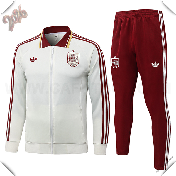 Chandal Chaquetas de Futbol España Blanco/Rojo 2026/2027