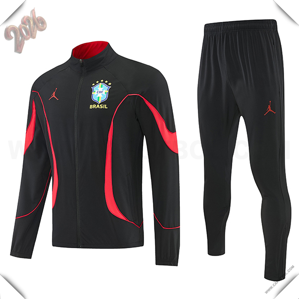Chandal Chaquetas de Futbol Brasil Negro/Rojo 2026/2027