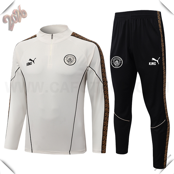 Chandal de Futbol Manchester City Ninos Beige/Marrón/Negro 2026/2027