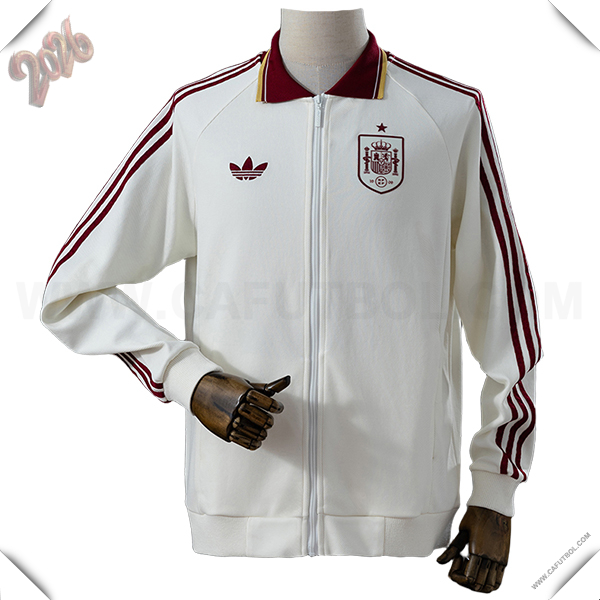 Chaquetas Futbol España Blanco/Rojo 2026/2027